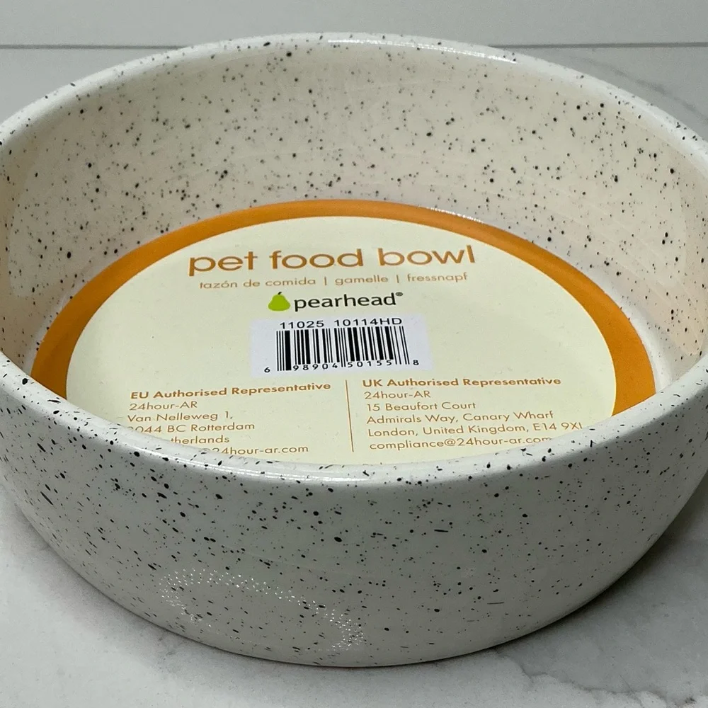 Pearhead Pet Food Bowl Cat & Dogs Water & Food Dish Ceramic New